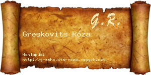 Greskovits Róza névjegykártya